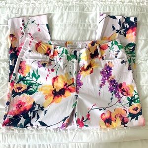 Floral cropped pants Sz 12